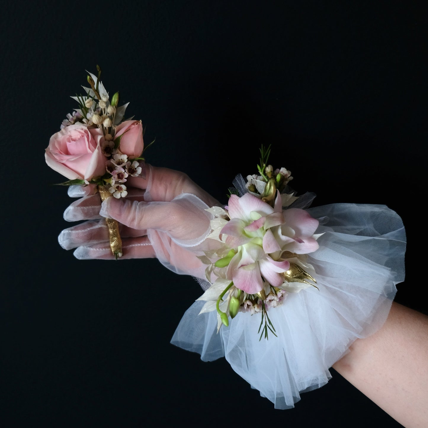 Wrist Corsage & Boutonniere Set