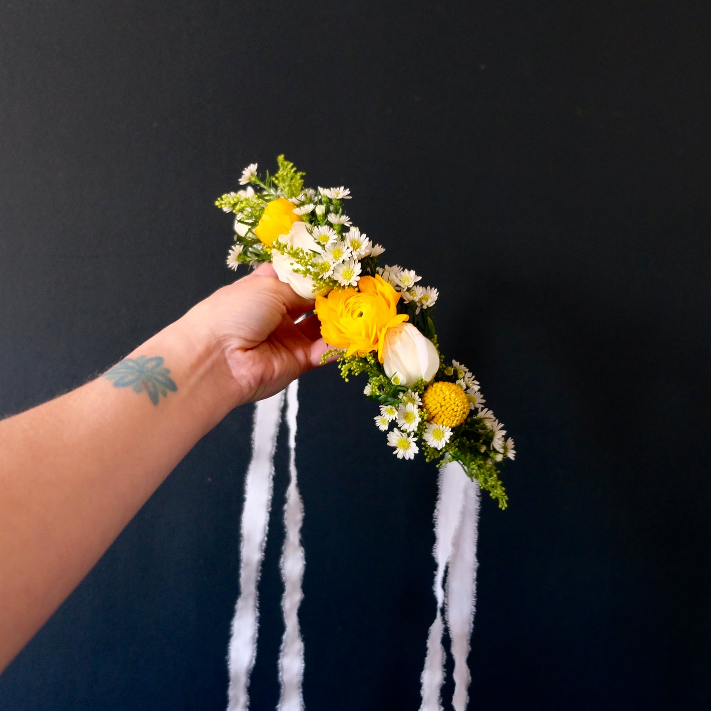 Sunshine Yellow Flower Crown