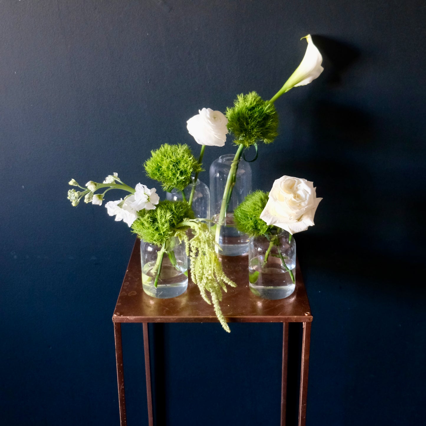 White Modern Collection of Bud Vases