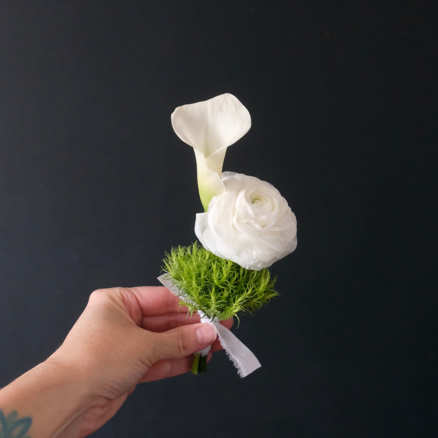 White Modern Boutonniere