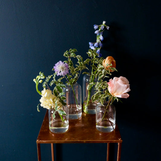 Pastel Collection of 4 Bud Vases